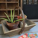 Picking crude wooden basket