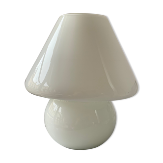 Vintage mushroom lamp vetri murano 1970 in white glass