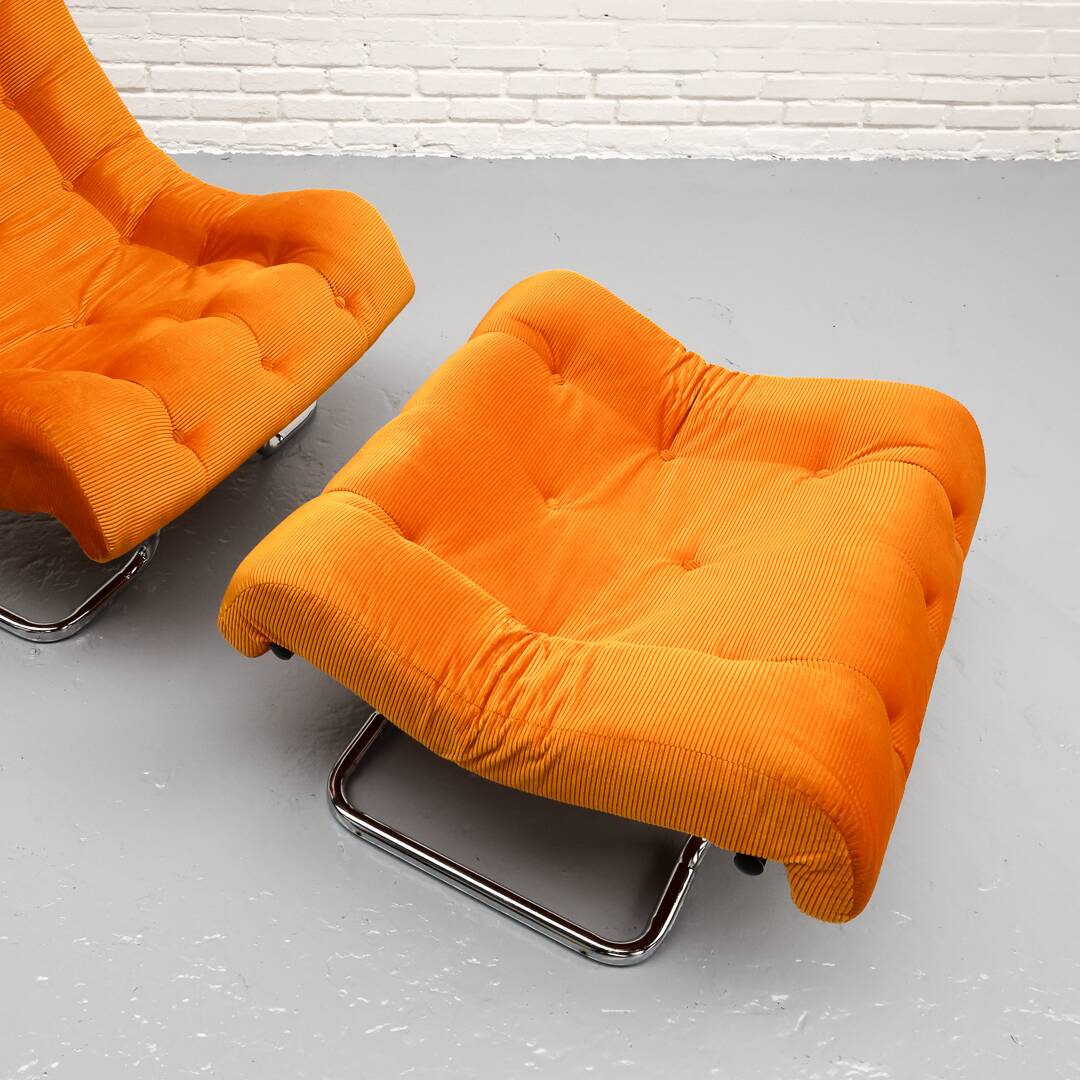 Fauteuil et repose-pieds Dux Formula années 1970