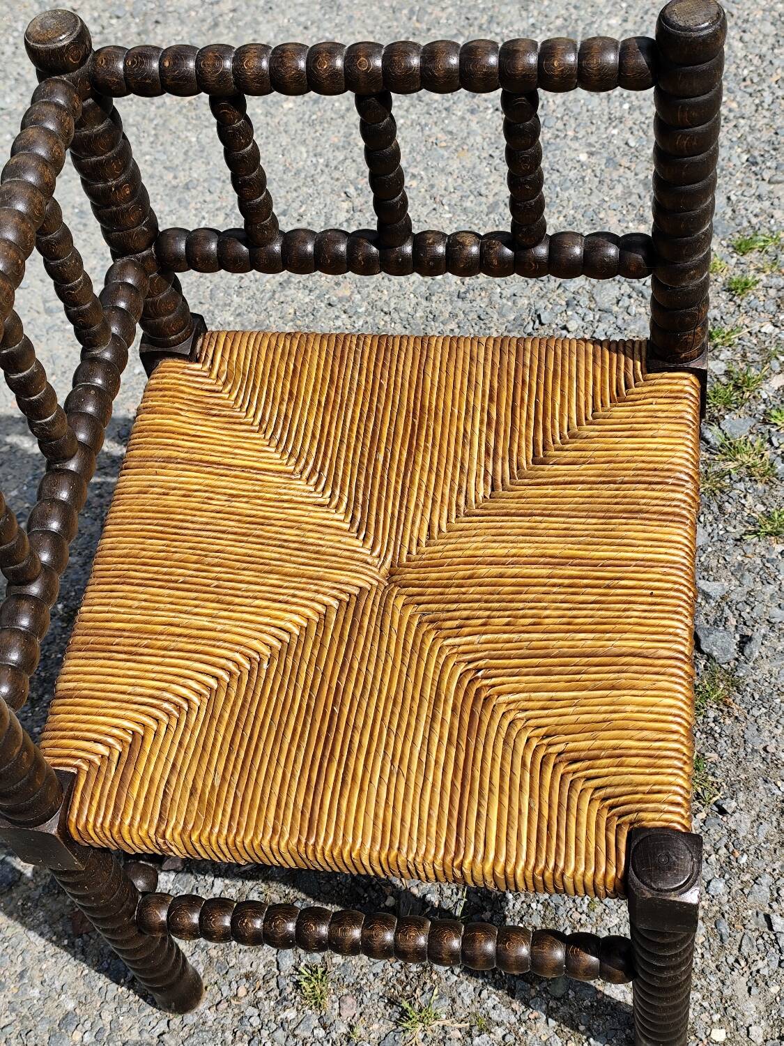 Pair of Bobbin armchairs, corner fire seat, corner