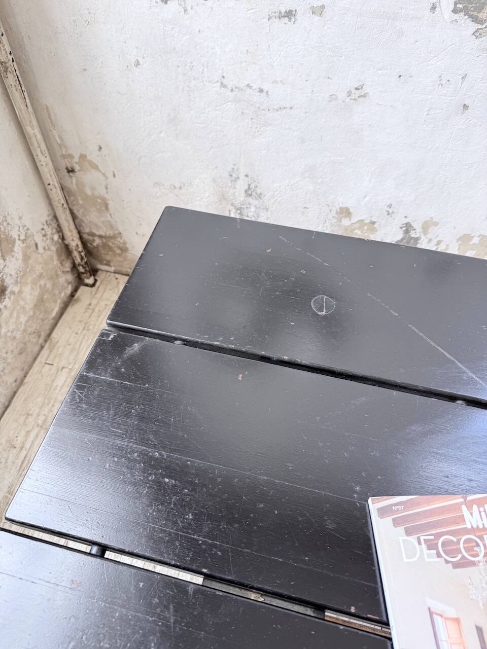 Tapiovaara dining table, black patina, 1950s.