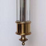 Pair of gilded bronze and plexiglass wall lights