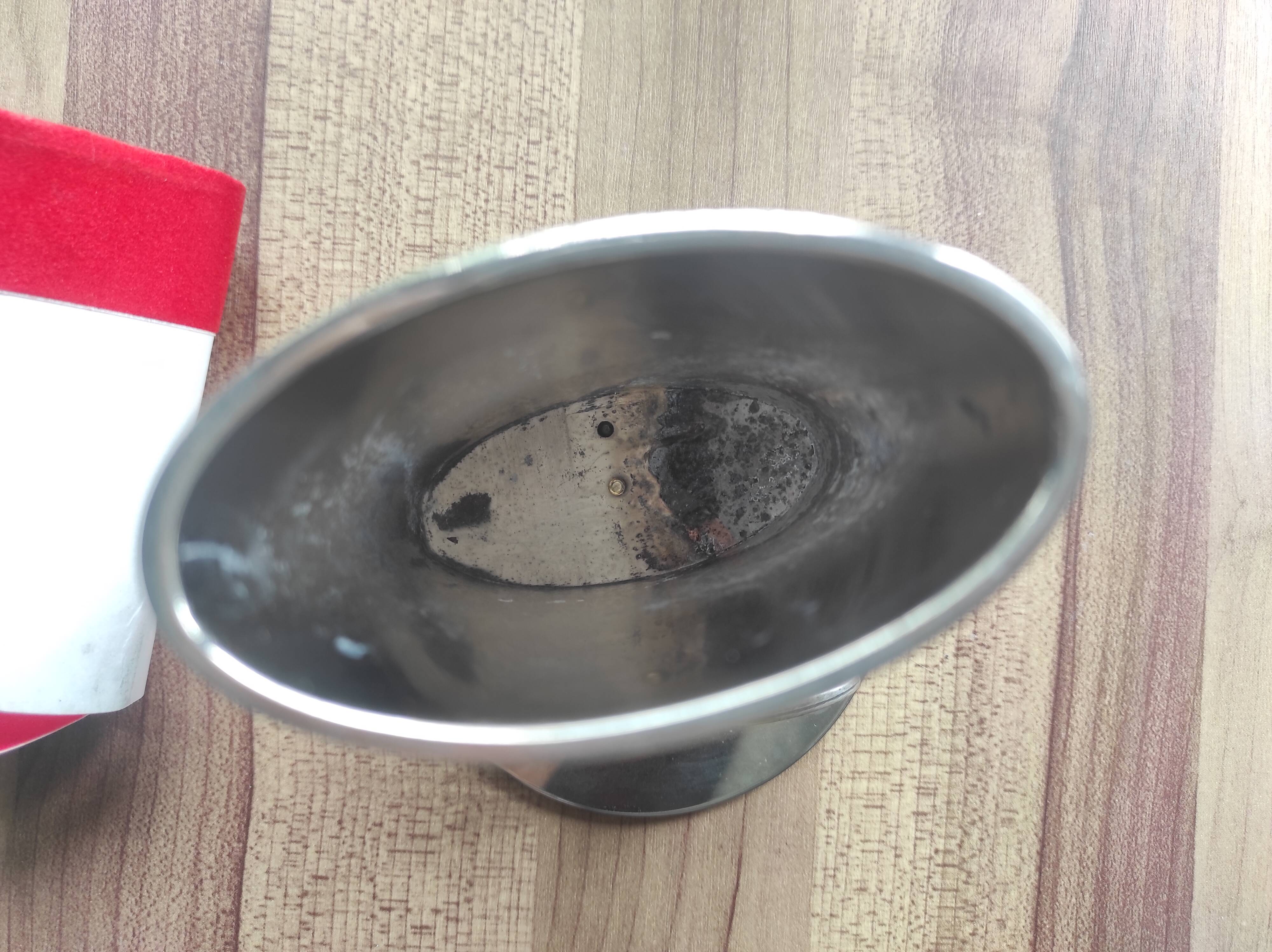 Vintage silver metal pencil holder decorated with tennis rackets