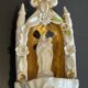 Porcelain baptismal font from paris, religious decoration, cult object.