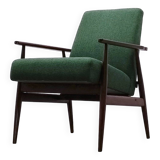 1960 Henryk Lis Mid Century Armchair in Green Tweed