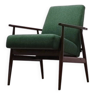 1960 Henryk Lis Mid Century Armchair in Green Tweed