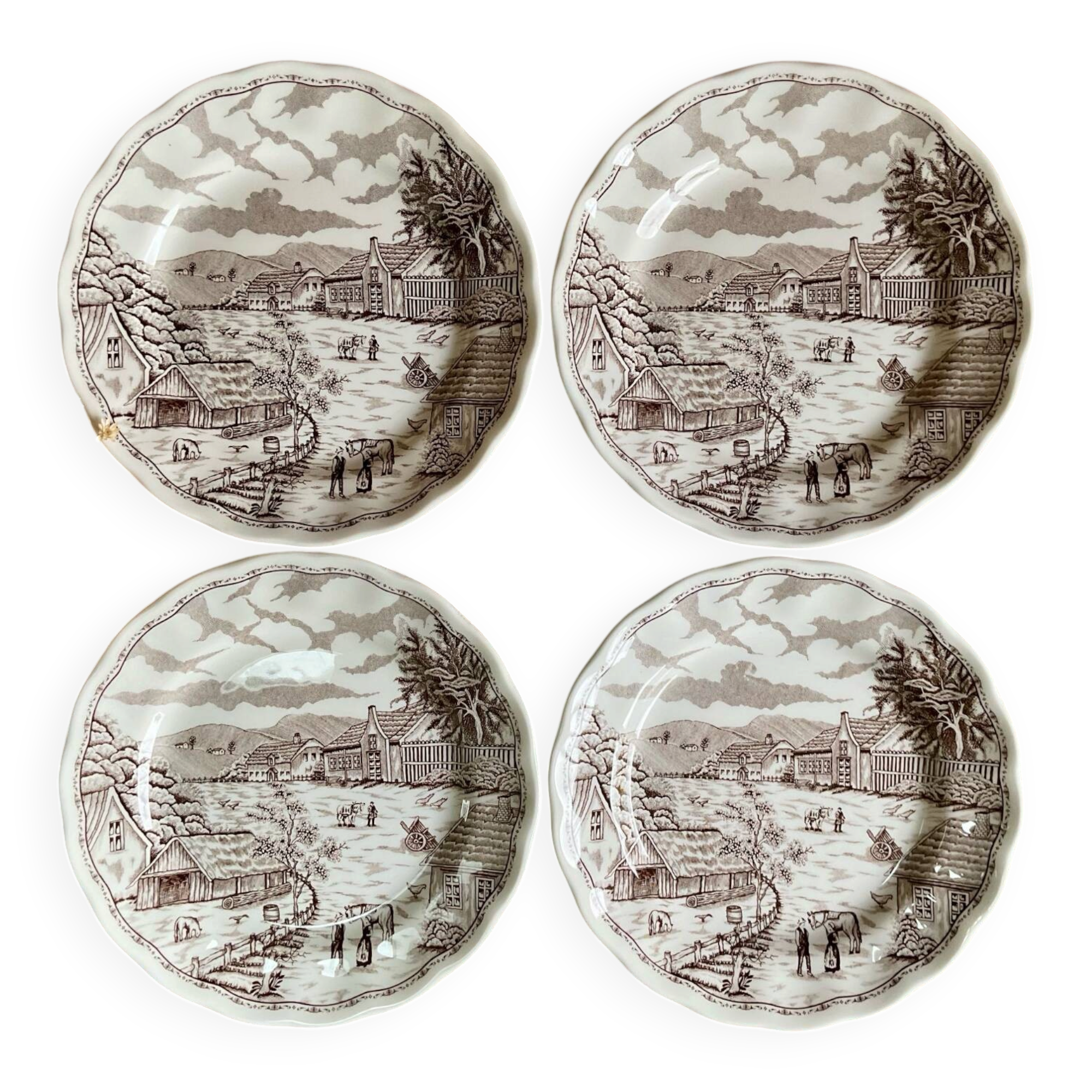 4 dessert plates N Fontabesso Italy