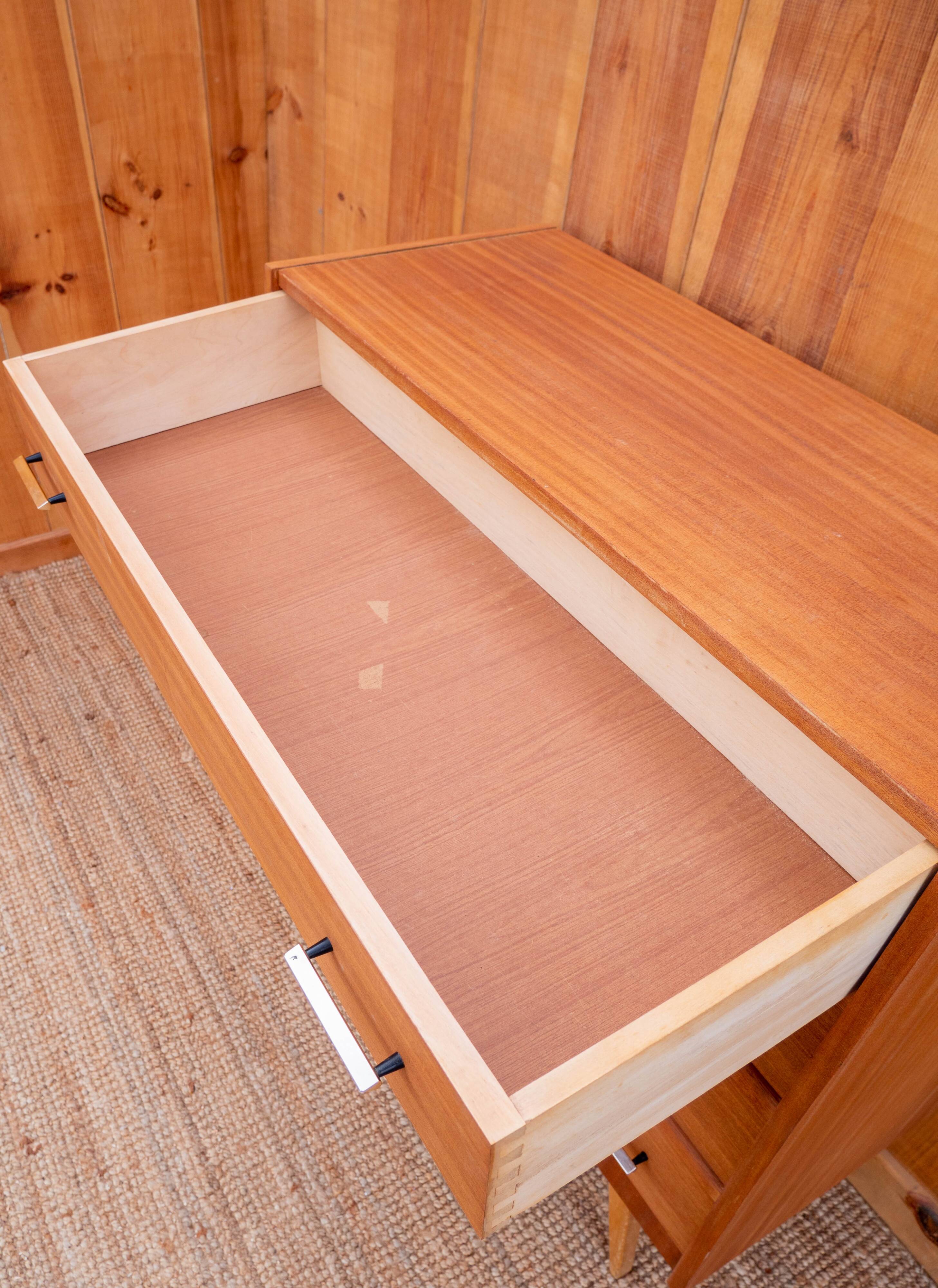 Compass feet chest of drawers