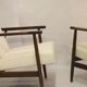 Pair of armchairs Henryk Lis 300-190 years 1970 fabric white buckle.