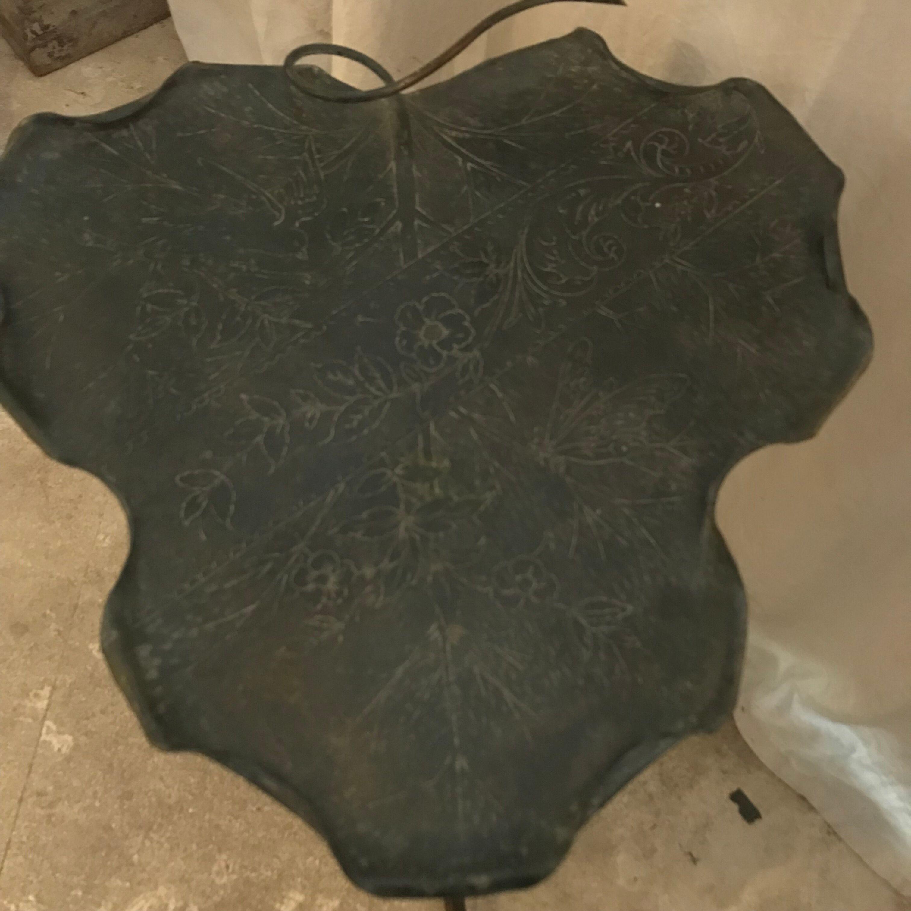 bamboo pedestal table&bronze Napoléon III