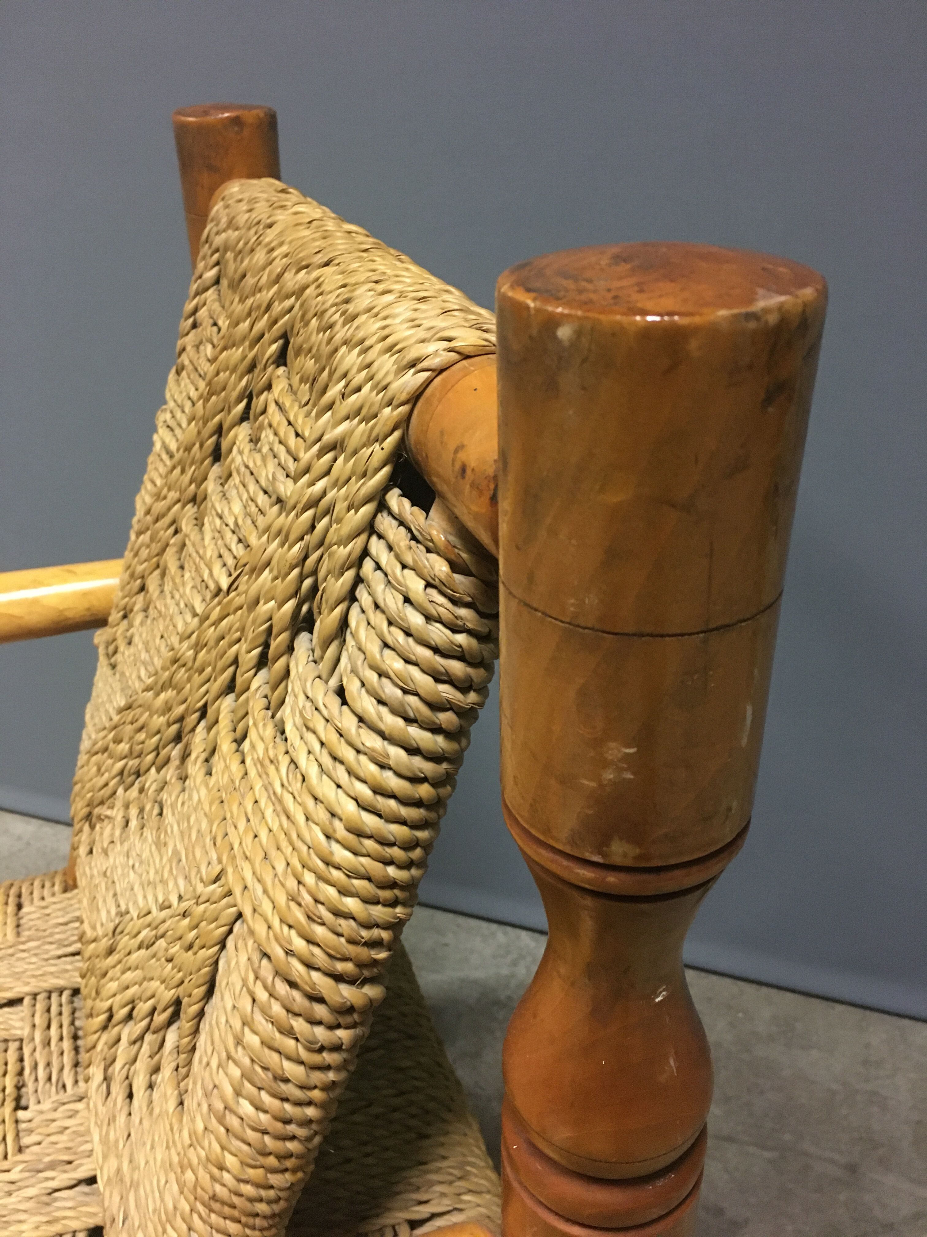 2 x Abaca French rope armchairs