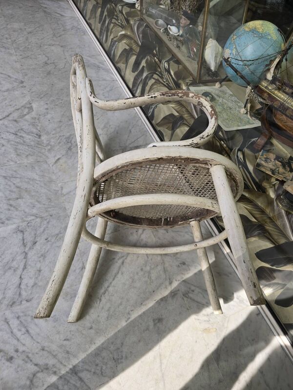 Fauteuil bois tourné canné