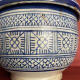 Antique covered butter pot "jobbana" from Morocco, Fes, signed Serghini.