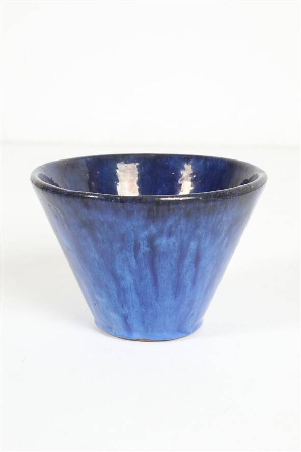 Hand-glazed mid-century plant pot by TDV / 1960s / 1970s