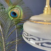 Suspension abat-jour vintage en verre dépoli