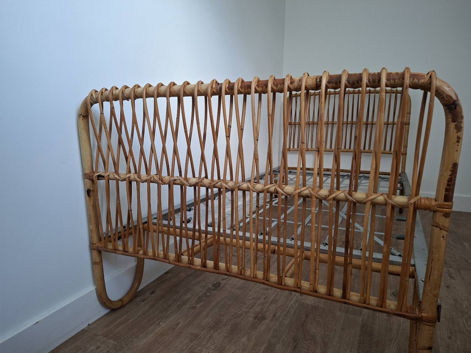 Vintage rattan bed