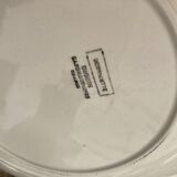 8 flat plates Digoin Sarreguemines blue and white vintage with countryside village décor