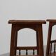 Pair of 20th century rustic wooden side tables with ceramic tile top