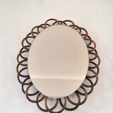 Vintage rattan mirror 60s