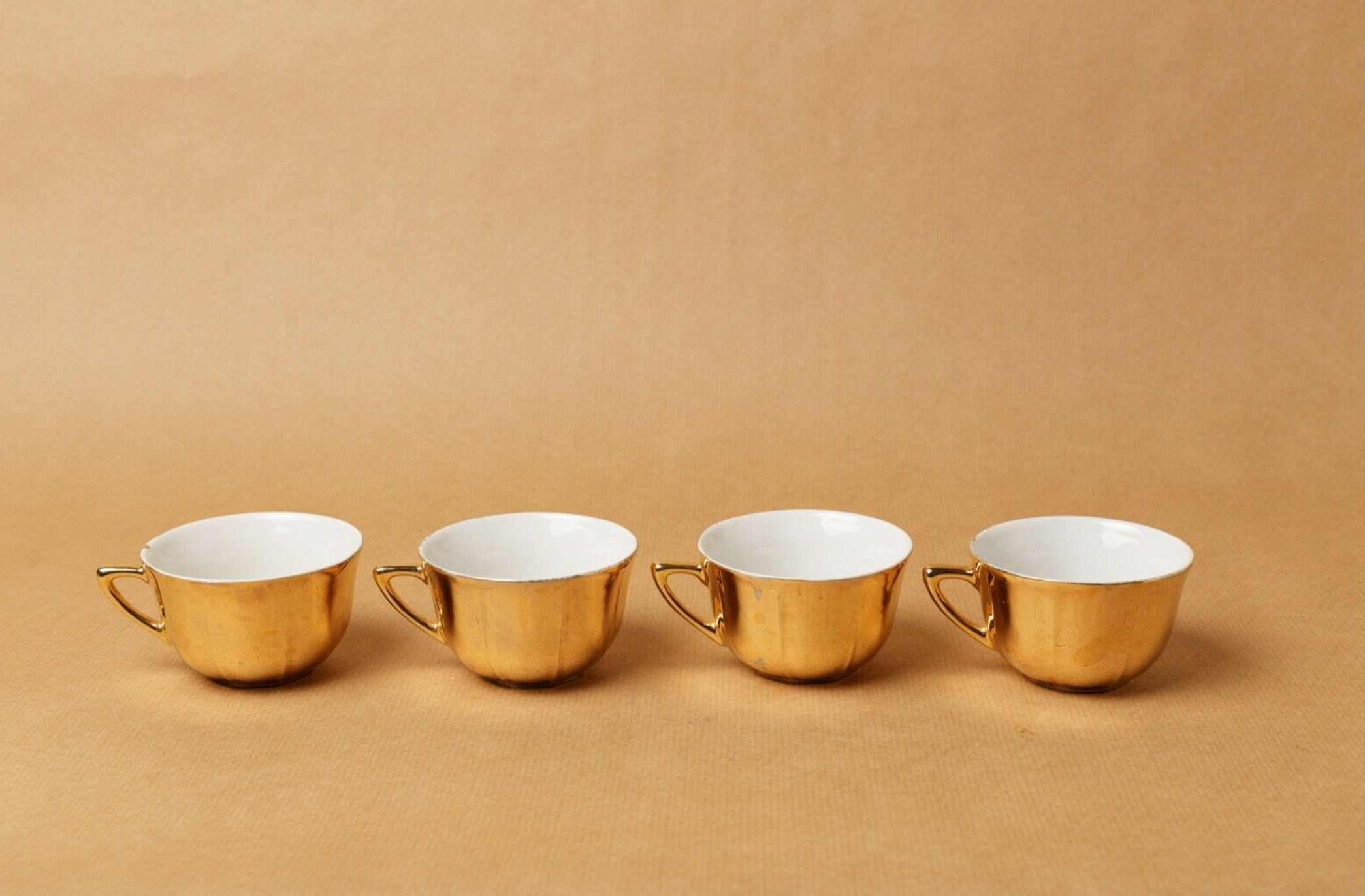 Lot 5 cups coffee porcelain gilded 1970 1980