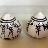 Hand-decorated ceramic salt and pepper shakers