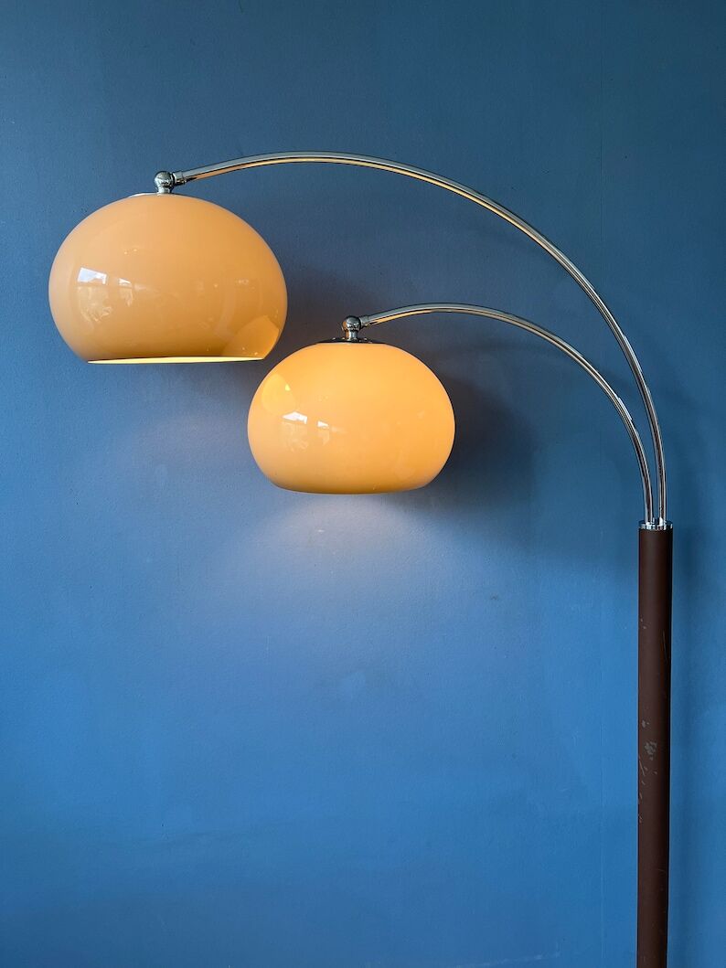 Dijkstra Double Arc Mushroom Lampamp | | d’éclairage de l’ère spatiale Rétro Lumière debout des années 70