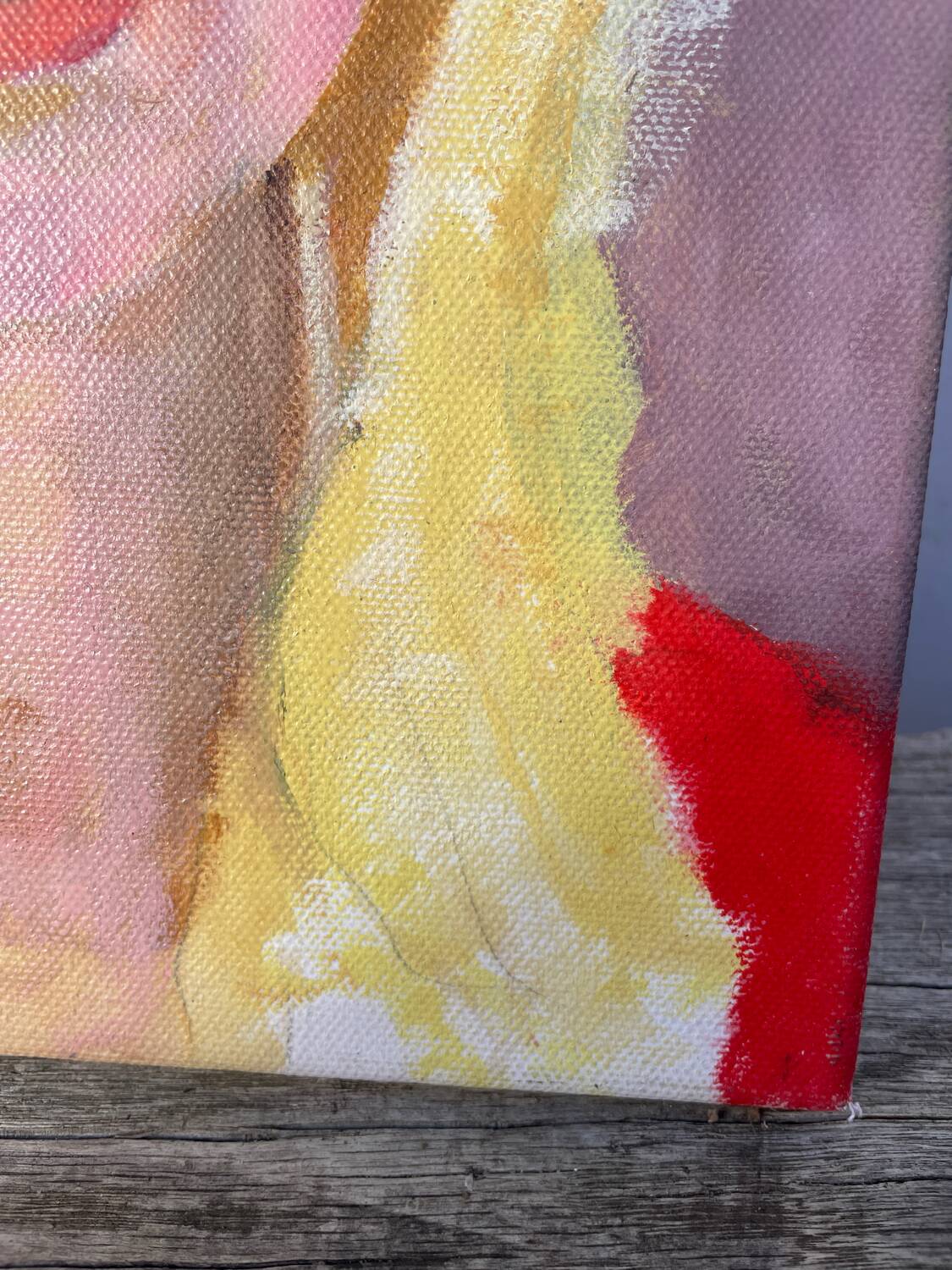 Painting of a blonde woman / oil on canvas