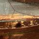painting fixed under glass port of La Rochelle 19th century