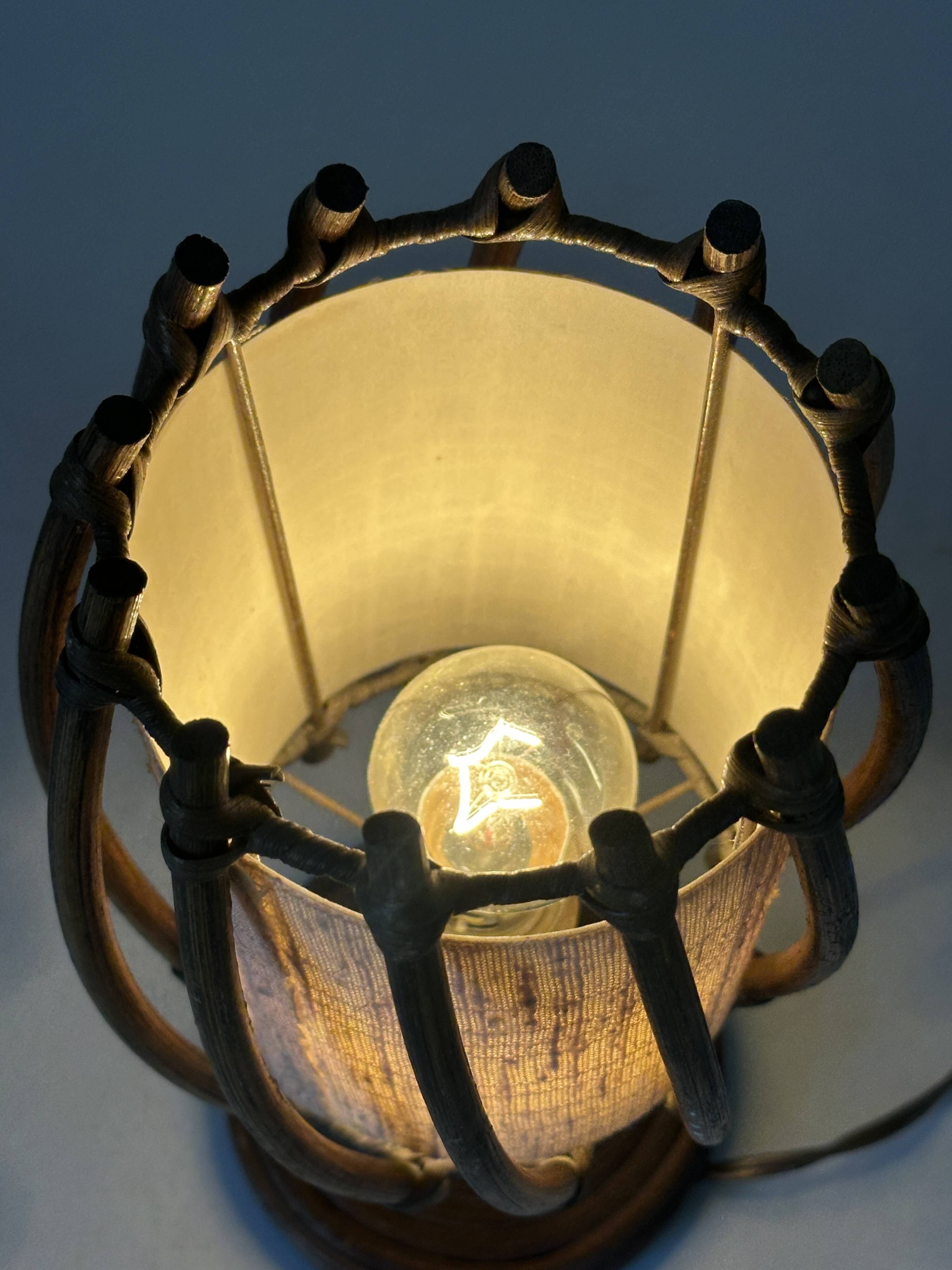 Vintage rattan lamp, 60s design