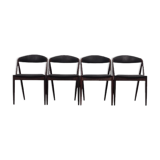 Lot de 4 chaises en palissandre, design danois, années 1970, Kai Kristiansen