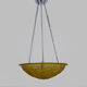 Old chandelier, suspension basin art deco 1 fire, in yellow glass paste