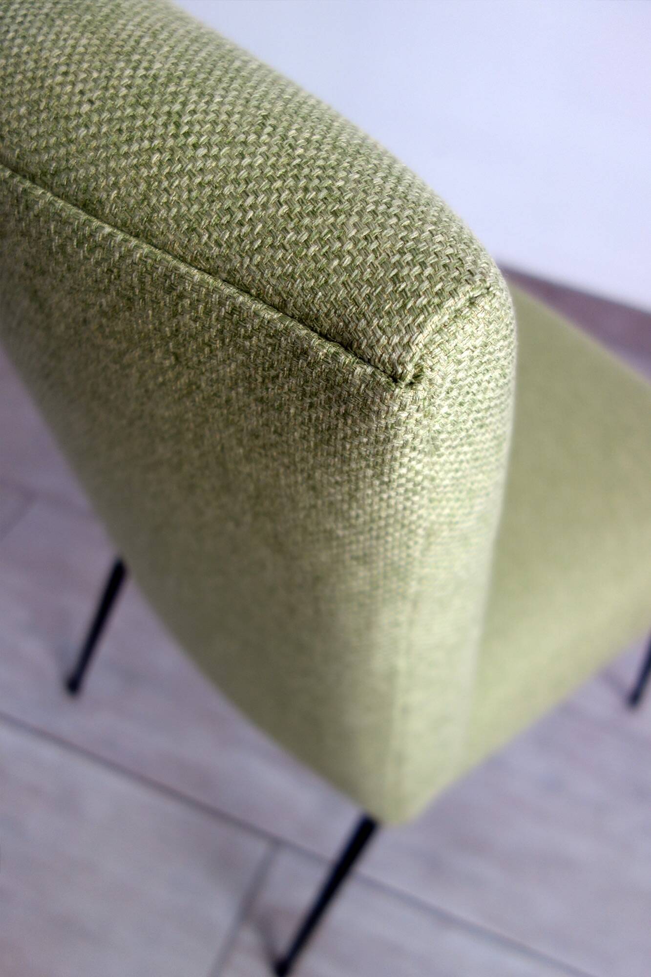 Vintage restored fabric and metal chair from the 50s/60s