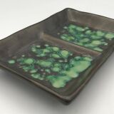 Ceramic presentation dish or bowl, artistic pottery with speckled effect