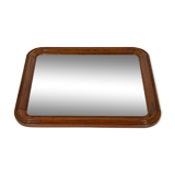 1950s vintage walnut wood mirror