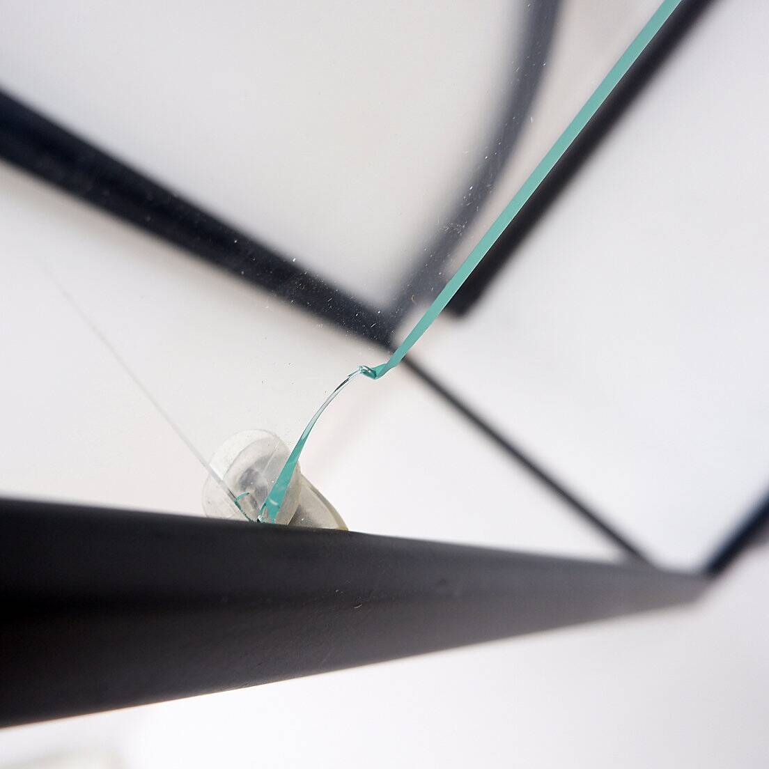 Black Bookcase - Metal and glass - 20th