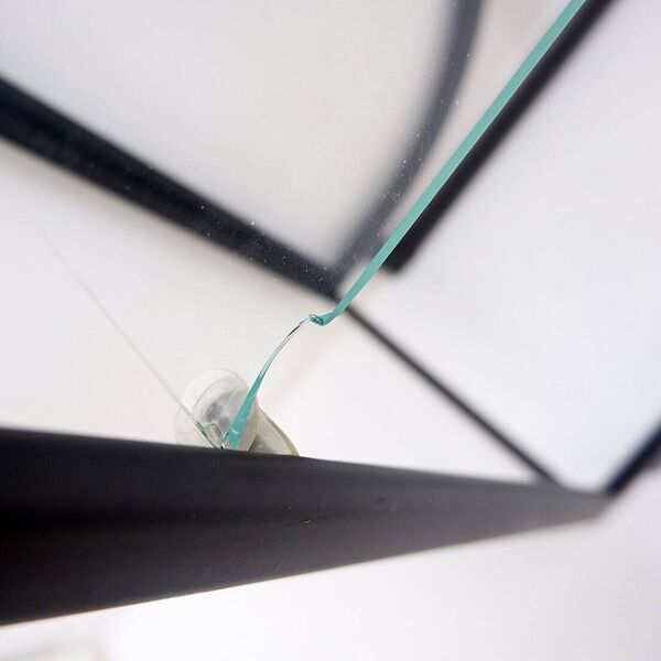 Black Bookcase - Metal and glass - 20th