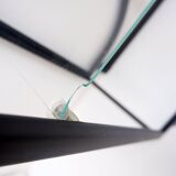 Black Bookcase - Metal and glass - 20th