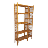 Bookcase vintage rattan shelf from the 60s