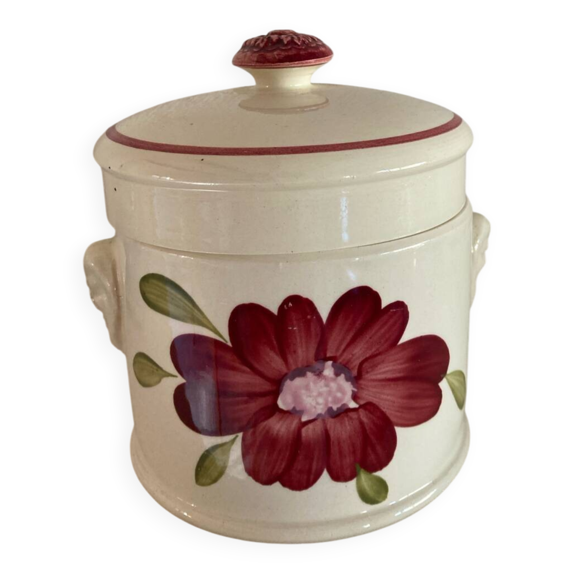 Hand-painted Sarreguemines pot