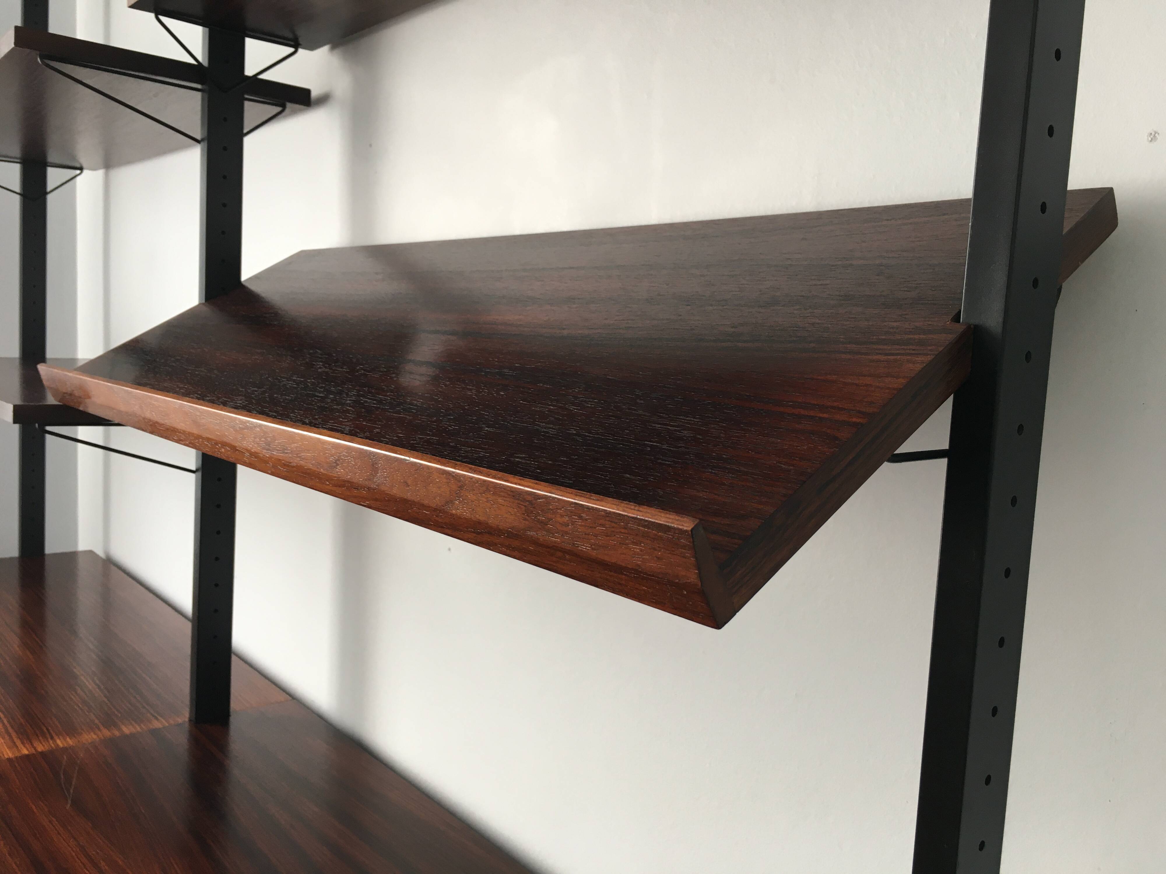 Scandinavian rosewood modular bookcase Pira Mobel system year 60