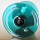 Italy glass vase in turquoise green 70s