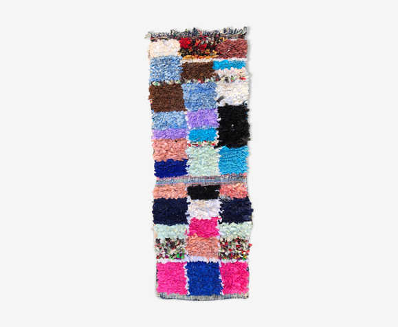 Tapis de couloir berbère boucherouite vintage 180x160cm