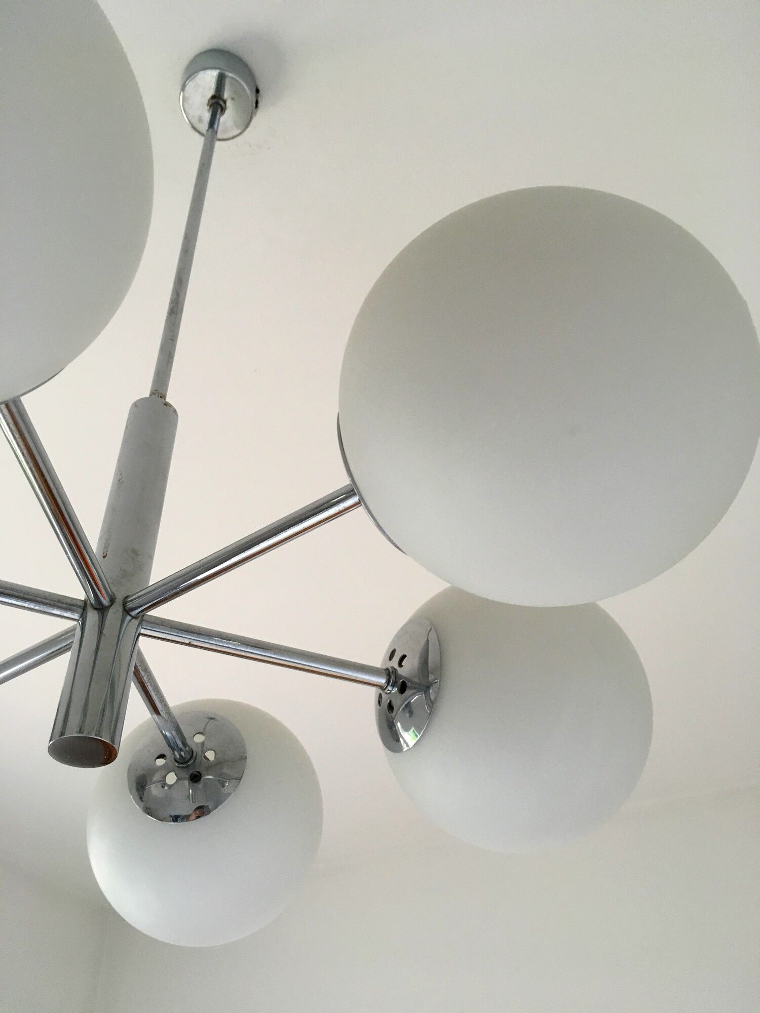 Chandelier vintage 70s chrome and _closes