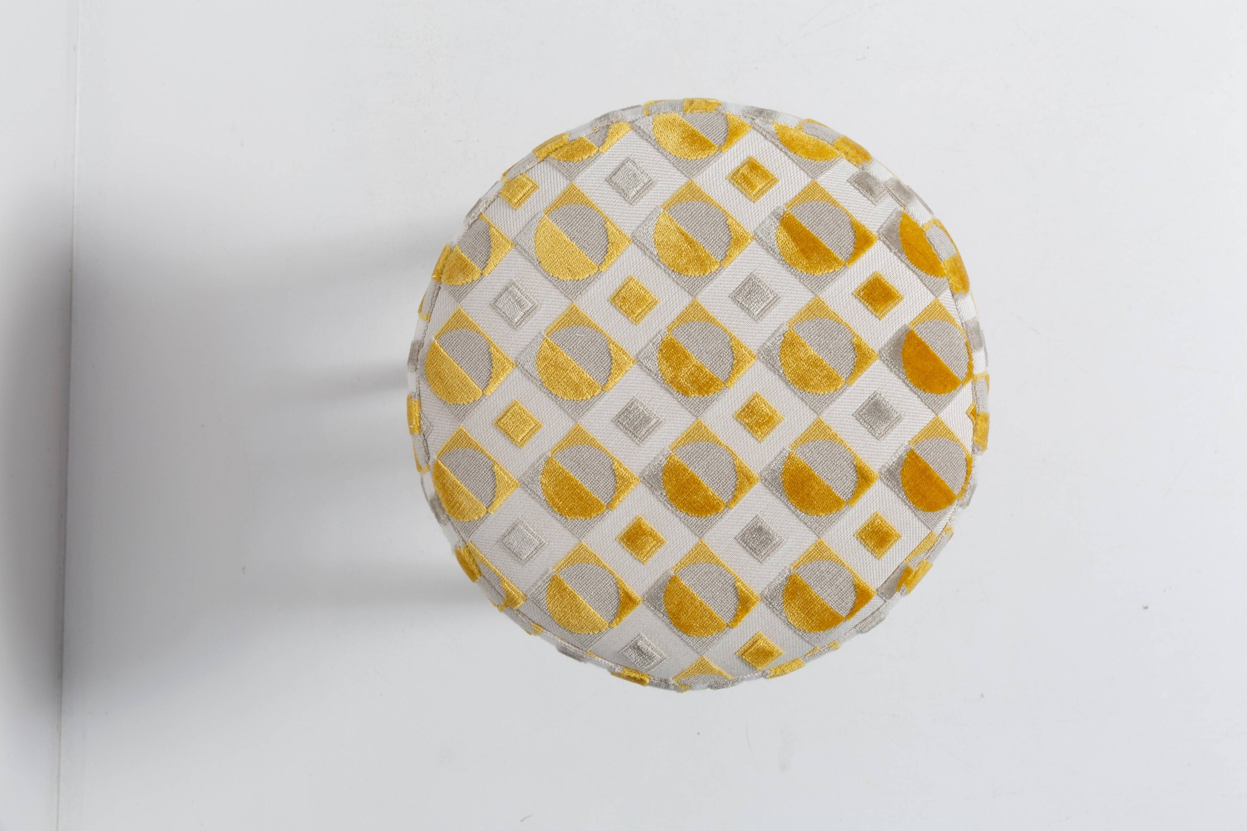 Set of two yellow and beige stools, mid-century, Europe, 1960s.