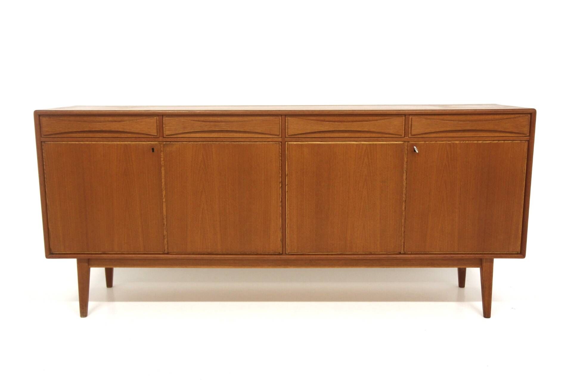 Enfilade scandinave en teck, Möbelfabriken Linden, Horda, Suède, 1960