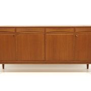 Scandinavian enfilade in teak, Möbelfabriken Linden, Horda, Sweden, 1960.