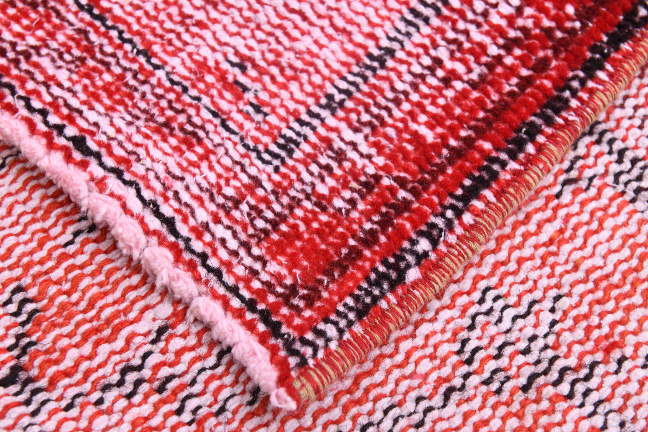 Distressed red carpet 241x165cm