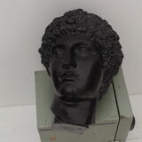 Greek head in waxed black plaster