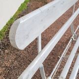 Folding garden bench in iron and old wood - 1950s