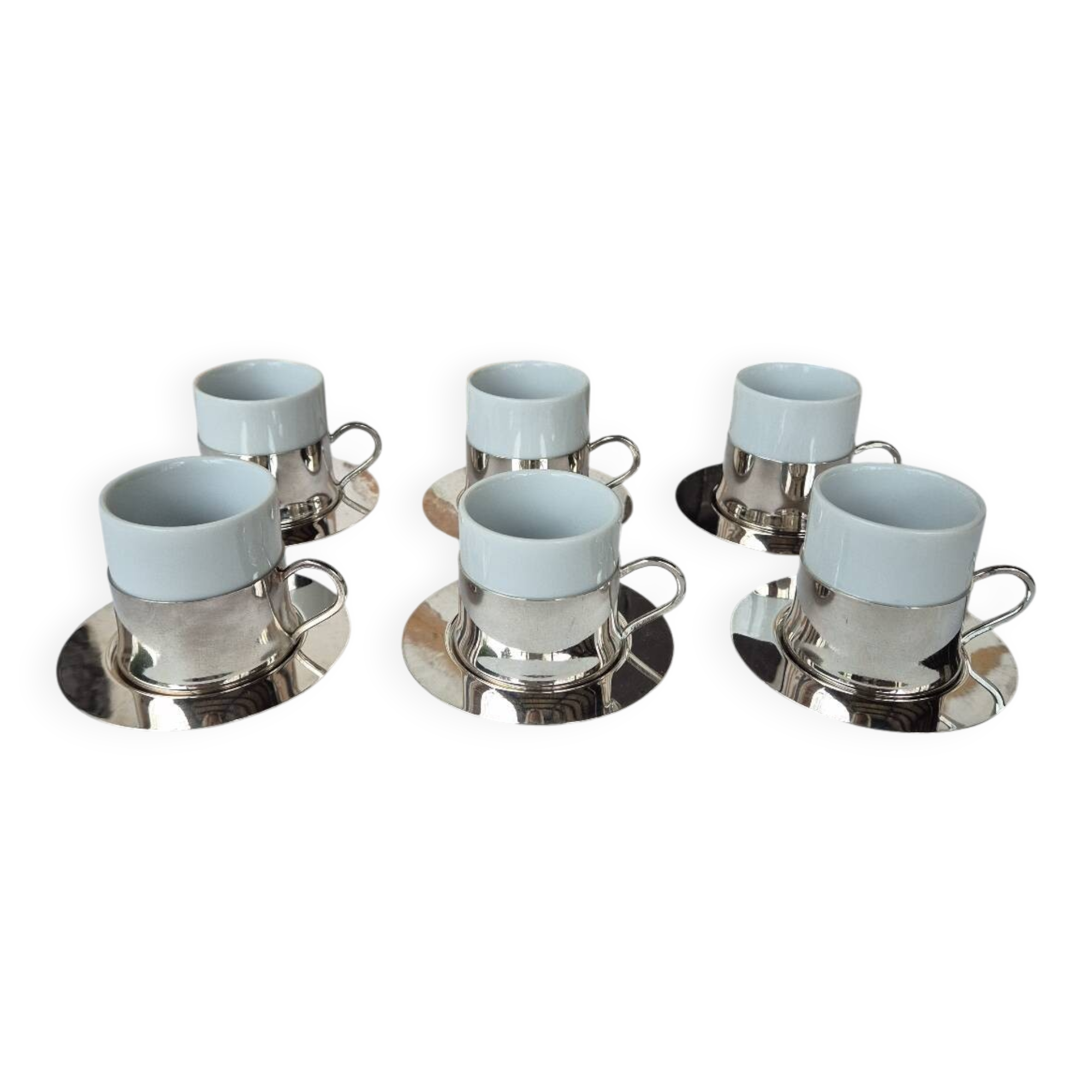 Silver-plated porcelain coffee service, 1970s
